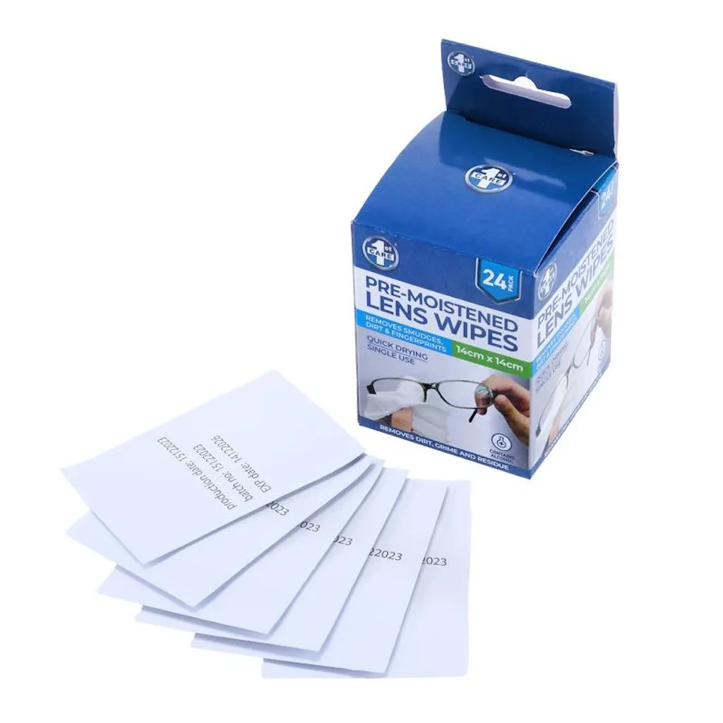 1st Care Pre-Moistened Lens Wipes 14x14cm 24Pcs 57450