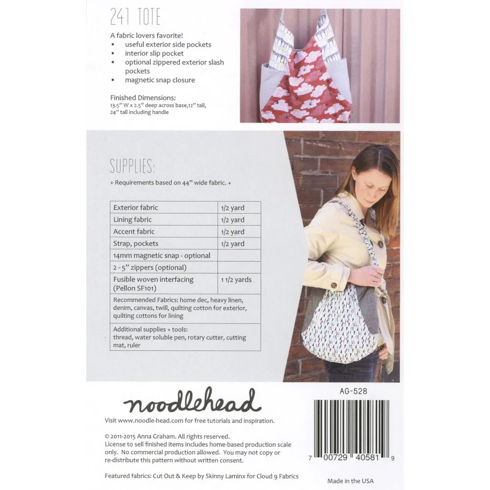241 Tote Bag Pattern