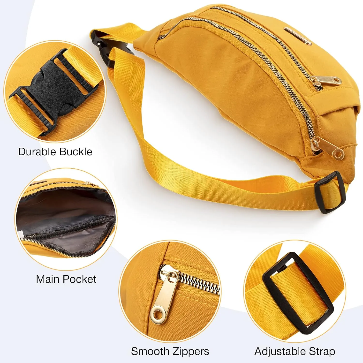 3 Pcs Waterproof Fanny Packs for Women and Men Waist Pack with Adjustable Strap Waist Pouch for Sports Running Exercise Walking Travel