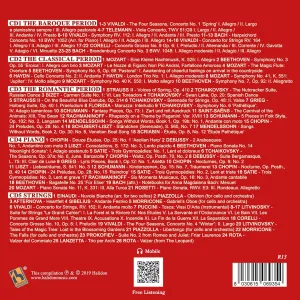 5 CD 100 Classical Music Pieces, Baroque, Classical, Romantic, Piano and Strings Music, Mozart, Chopin, Bach