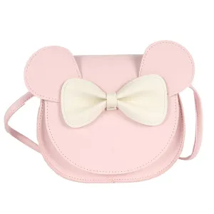 Adorable Bow Bear Crossbody Bag for Kids - Pink Small Shoulder Bag 13*13*5cm