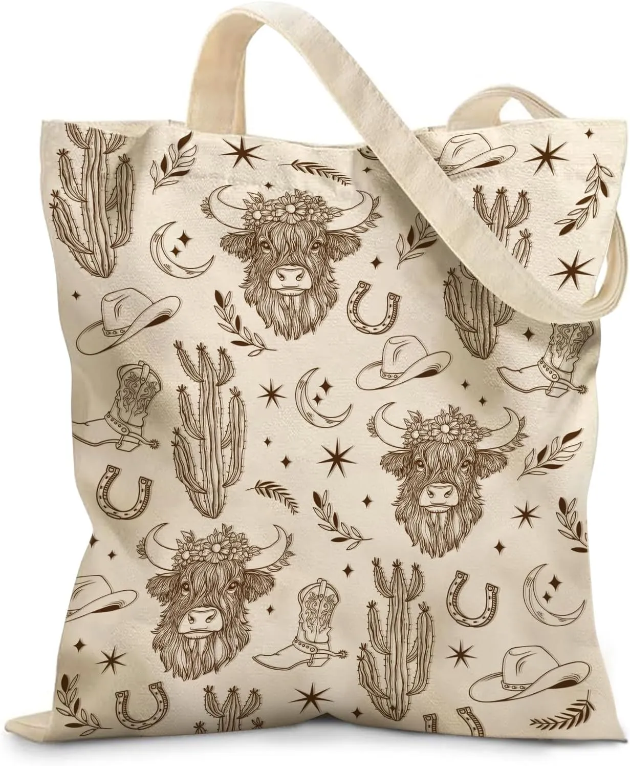 Aesthetic Canvas Tote Bag for Women - with Magnetic Snap Closure & Zipper Inner Pocket Reusable Totes Bag
