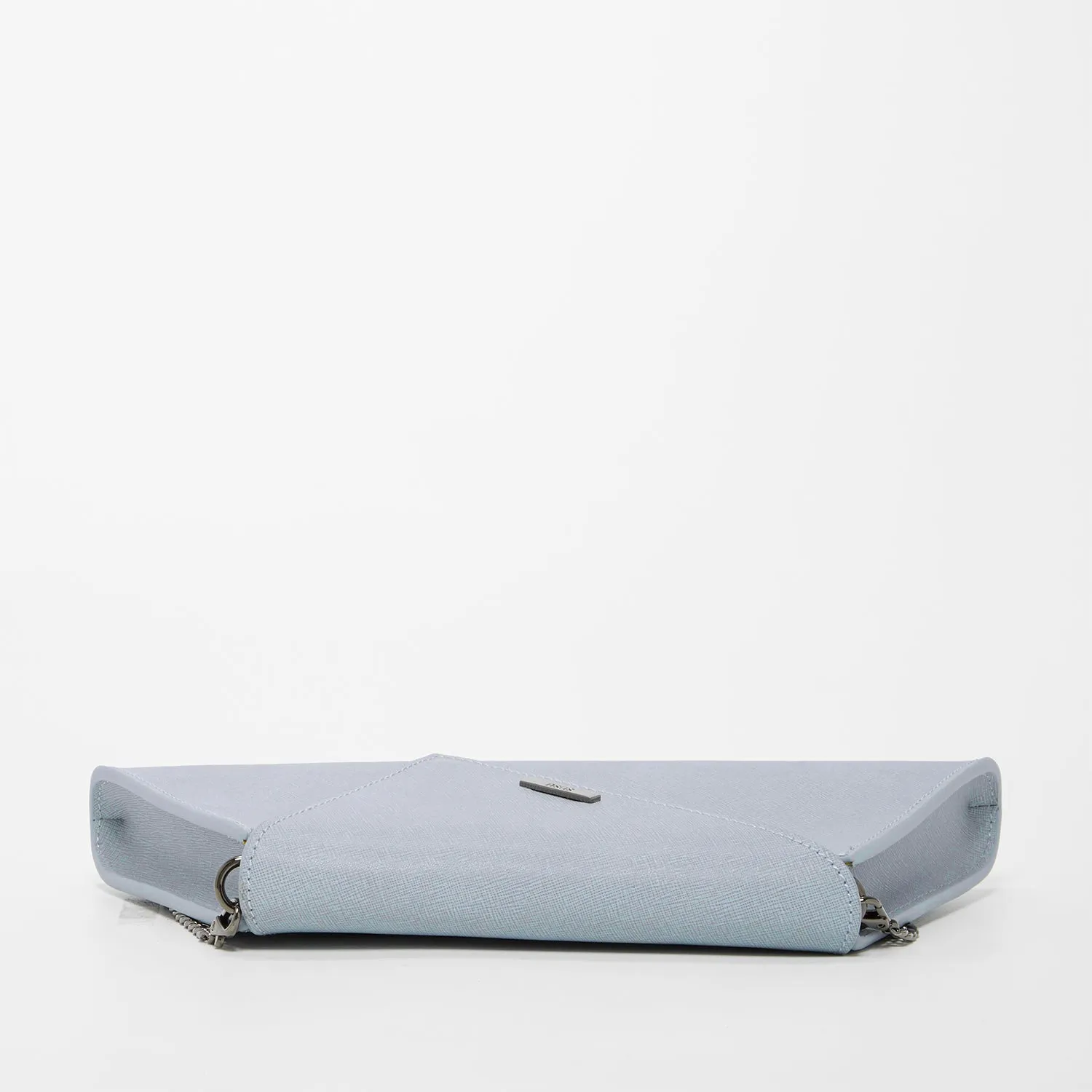 Angelica Faded Denim Leather Clutch