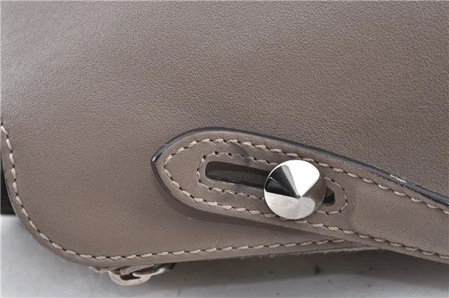 Auth FENDI By The Way Large 3Way Shoulder Hand Clutch Bag Leather Gray H7743