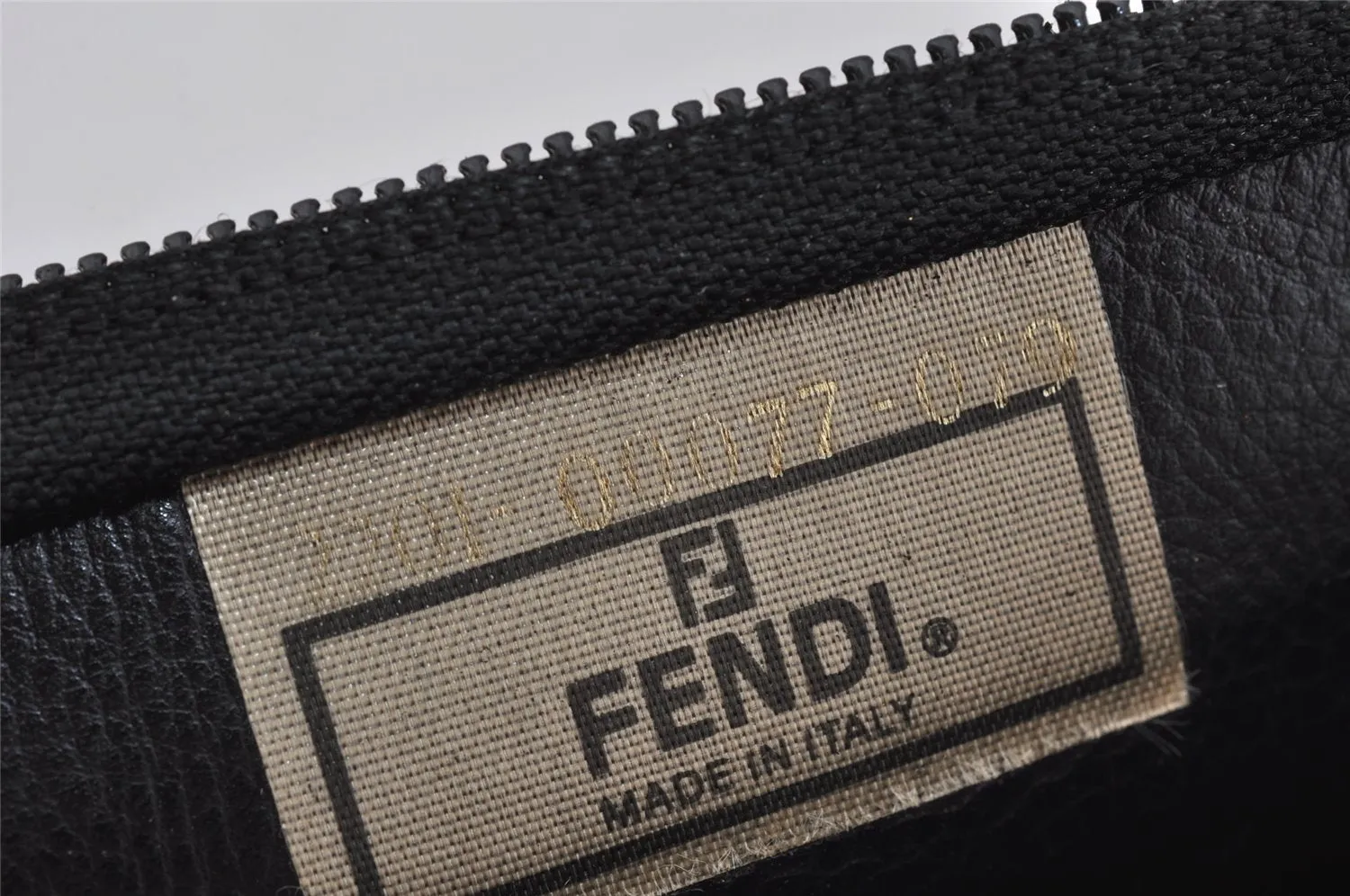 Authentic FENDI Pequin Check Clutch Hand Bag PVC Leather Brown Black Junk 0839J