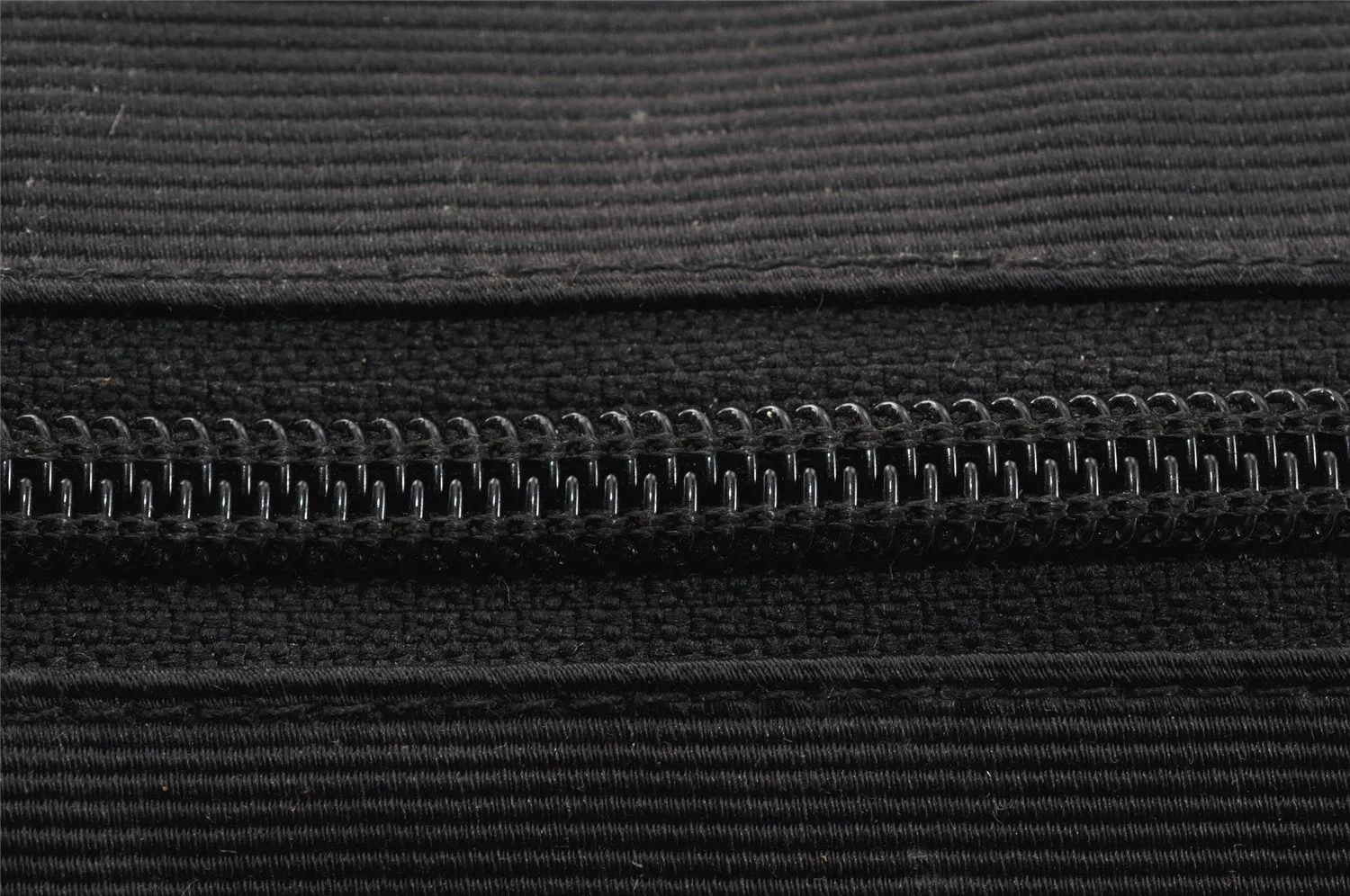Authentic FENDI Vintage Clutch Hand Bag Purse Nylon Leather Black 3989K