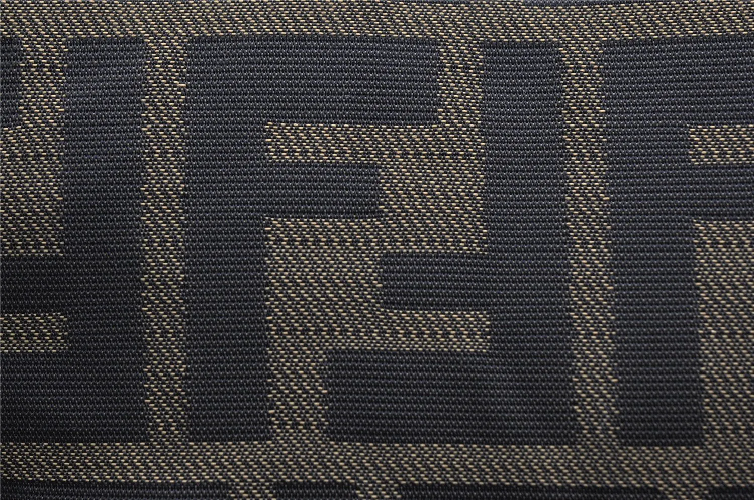 Authentic FENDI Zucca Clutch Hand Bag Purse Nylon Leather Brown Black 6686I
