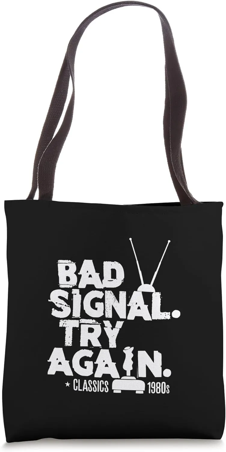 Bad signal. Please try again. 80s classic. Vintage games. Tote Bag
