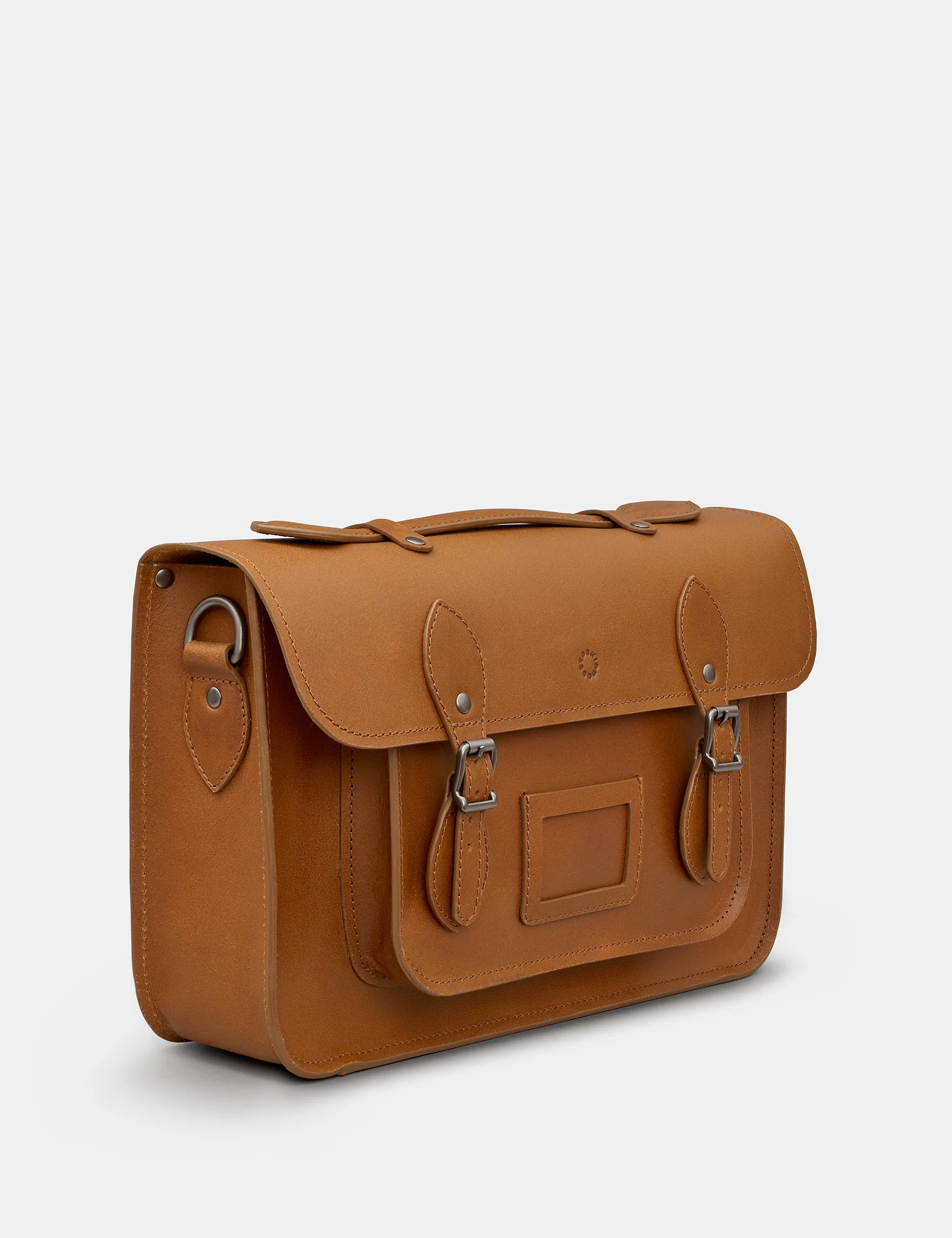 Belforte 14" Brown Leather Satchel Bag
