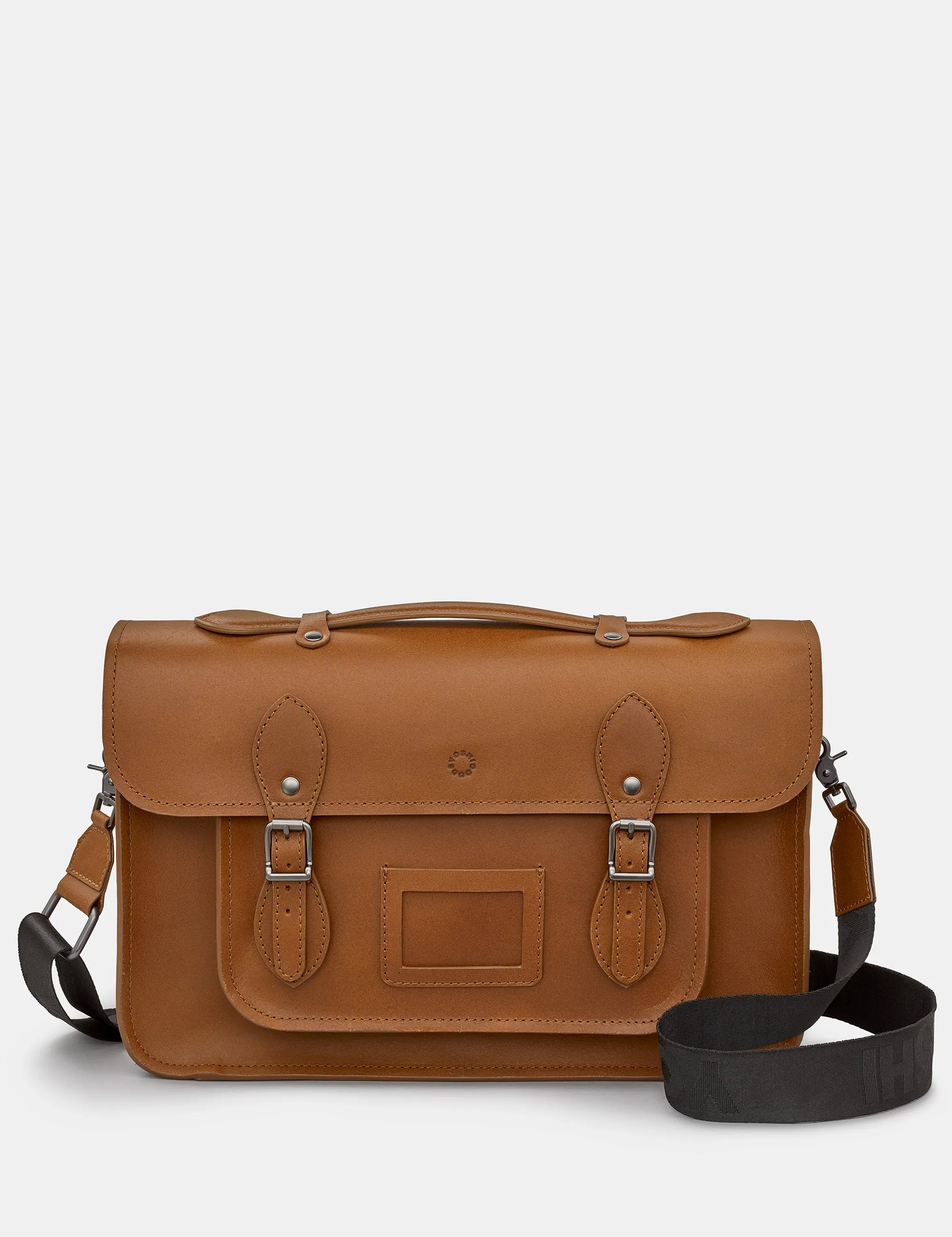 Belforte 14" Brown Leather Satchel Bag