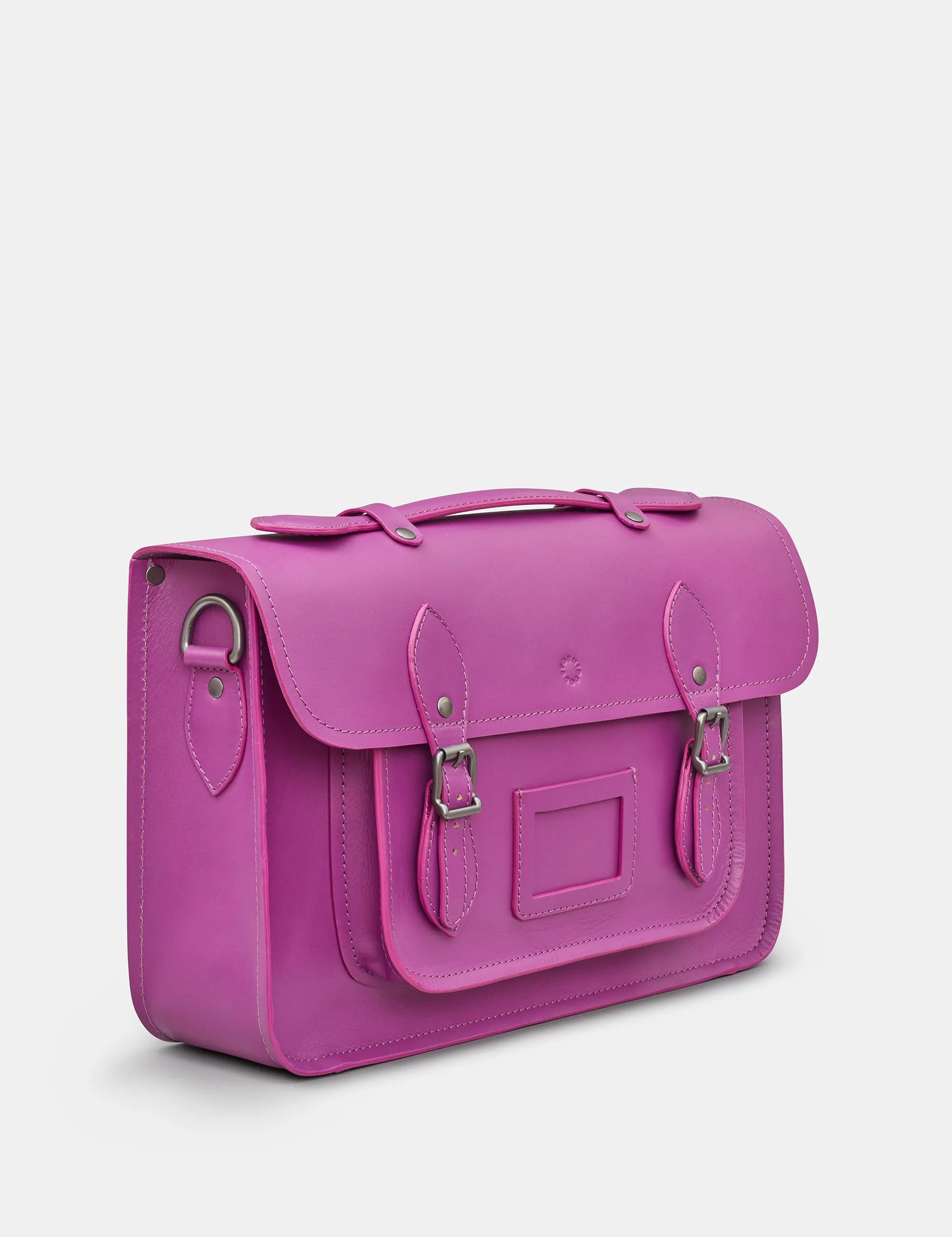 Belforte 14" Purple Leather Satchel Bag