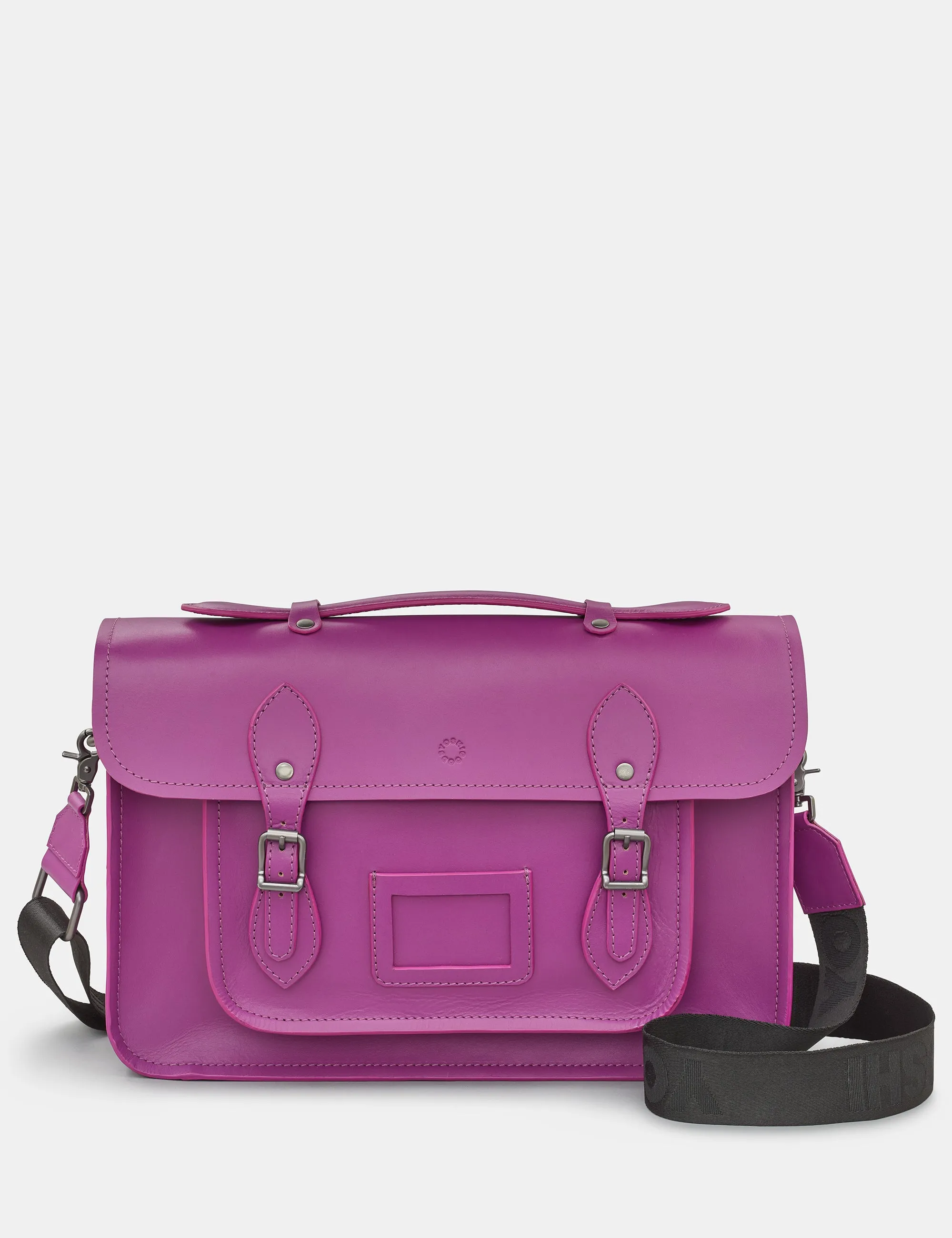 Belforte 14" Purple Leather Satchel Bag