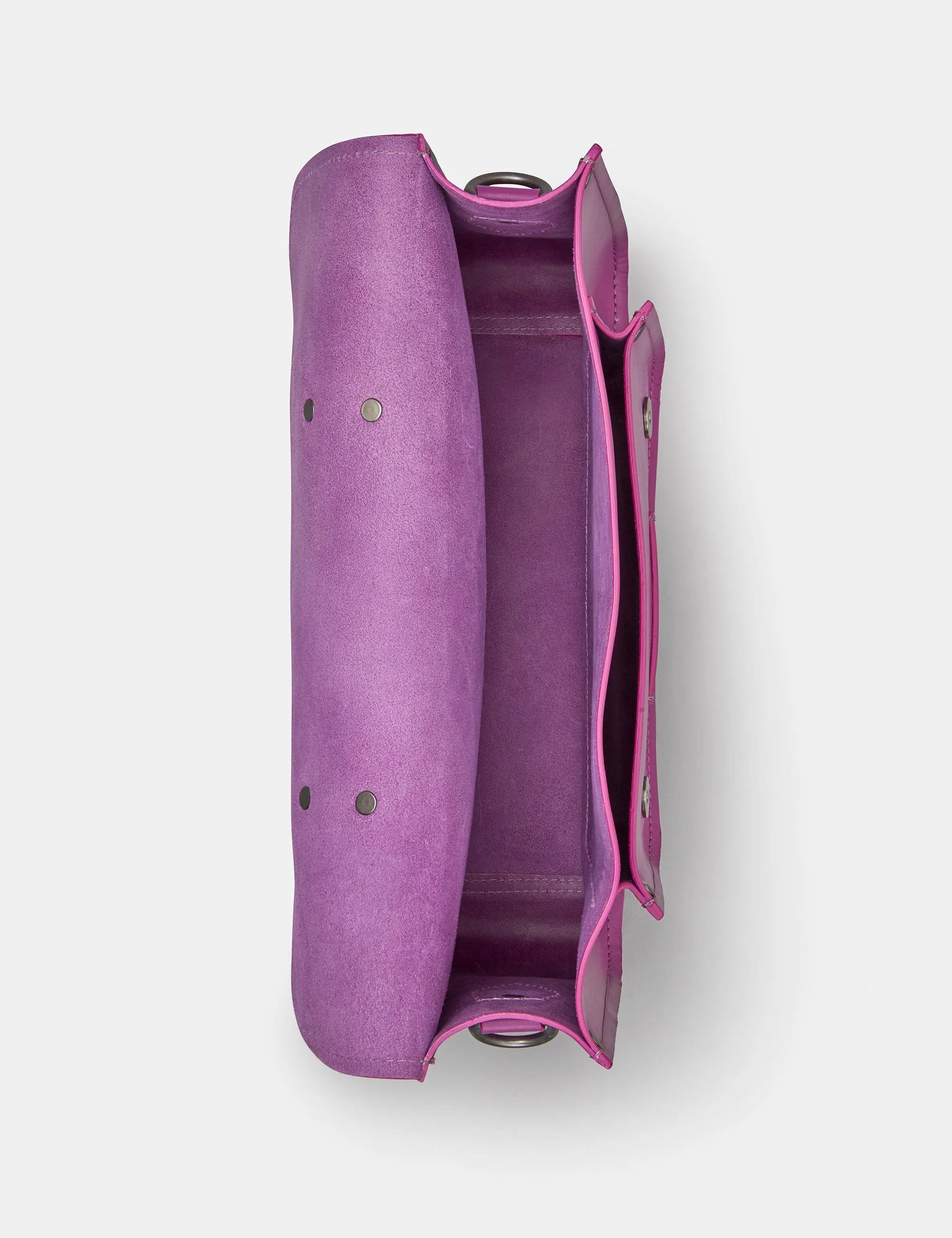 Belforte 14" Purple Leather Satchel Bag