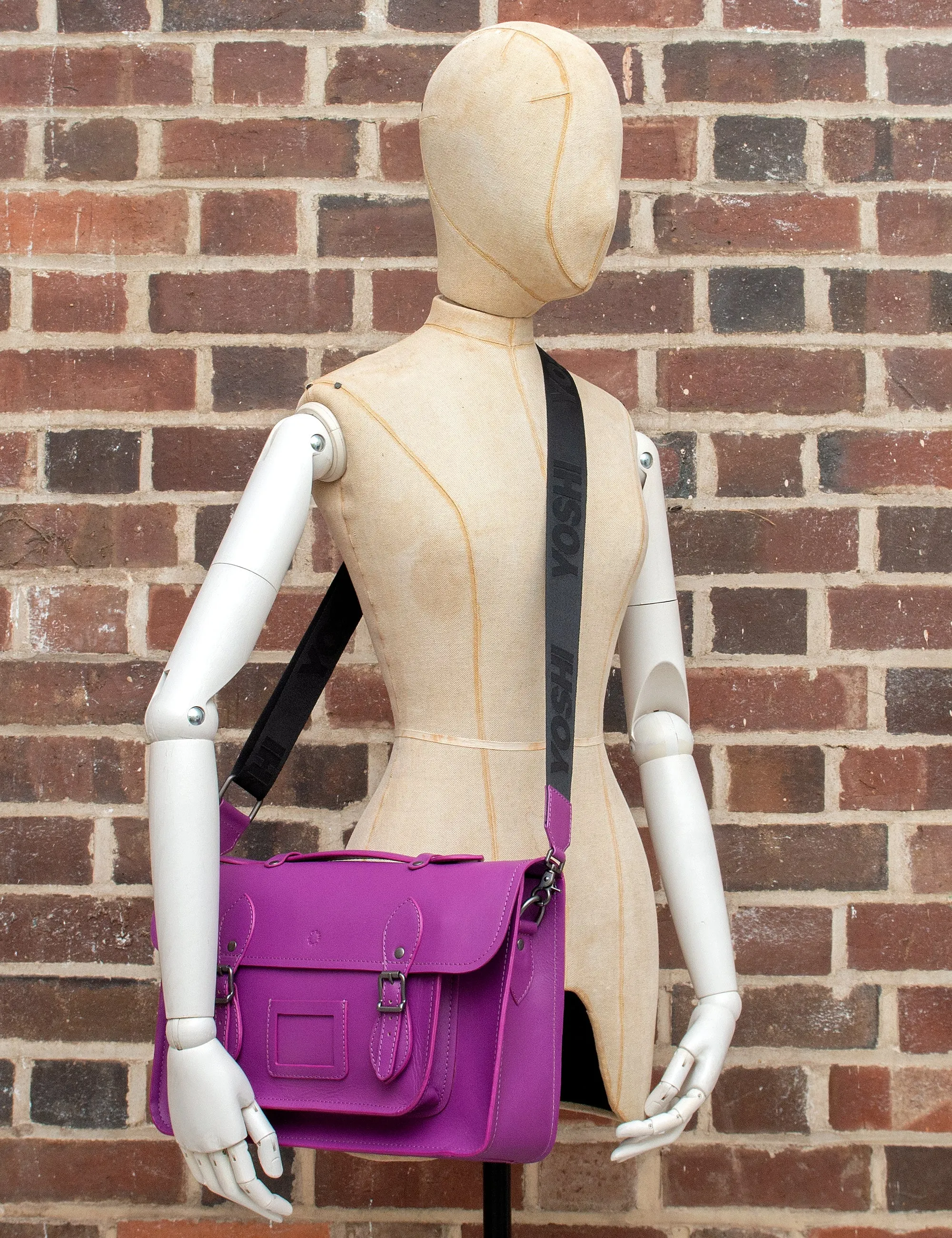 Belforte 14" Purple Leather Satchel Bag