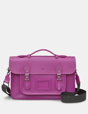 Belforte 14" Purple Leather Satchel Bag
