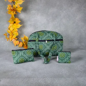Bristlefront Everyday Tote Combo Green with Bandhani Design
