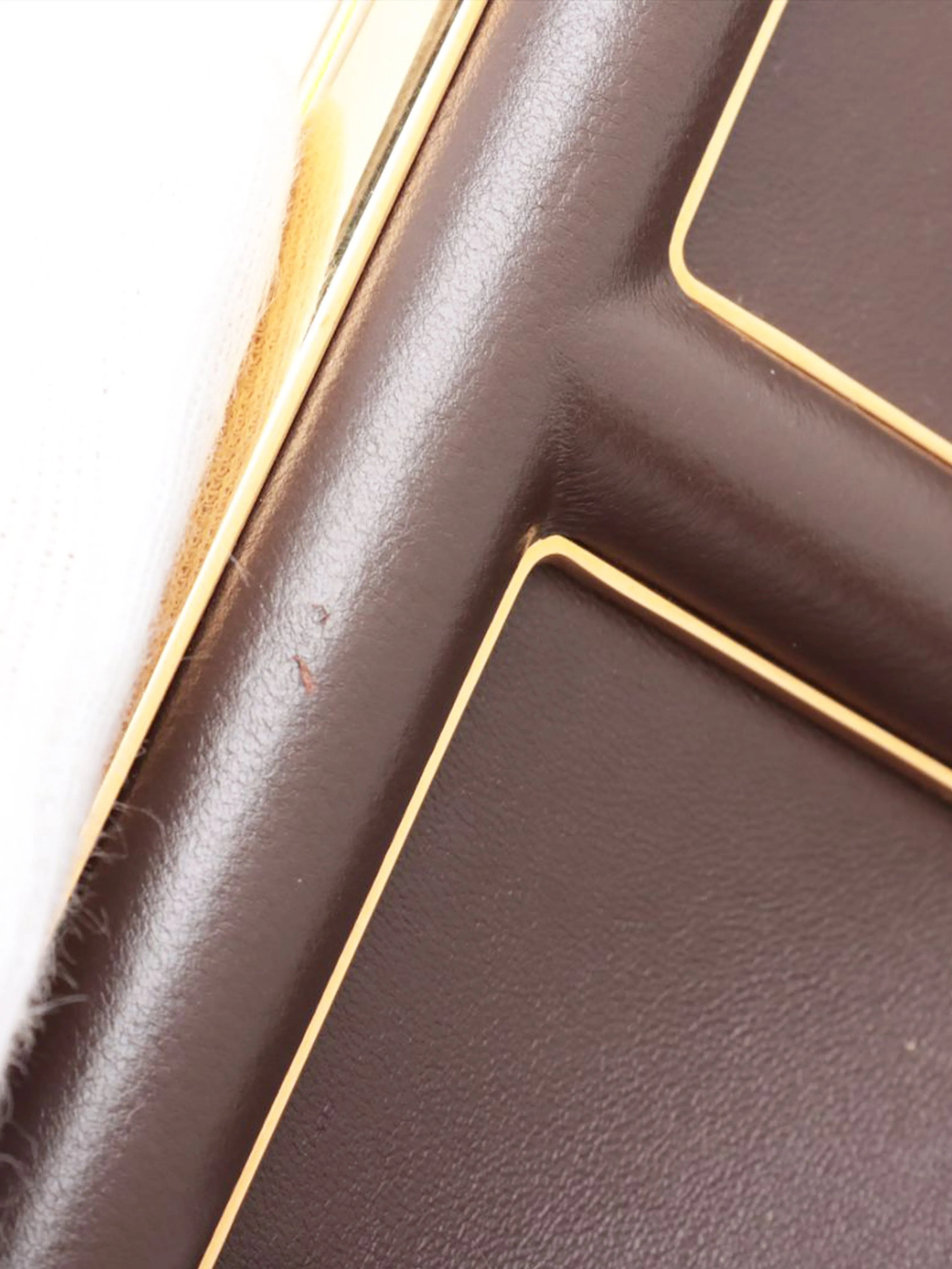 Brown First leather shoulder bag