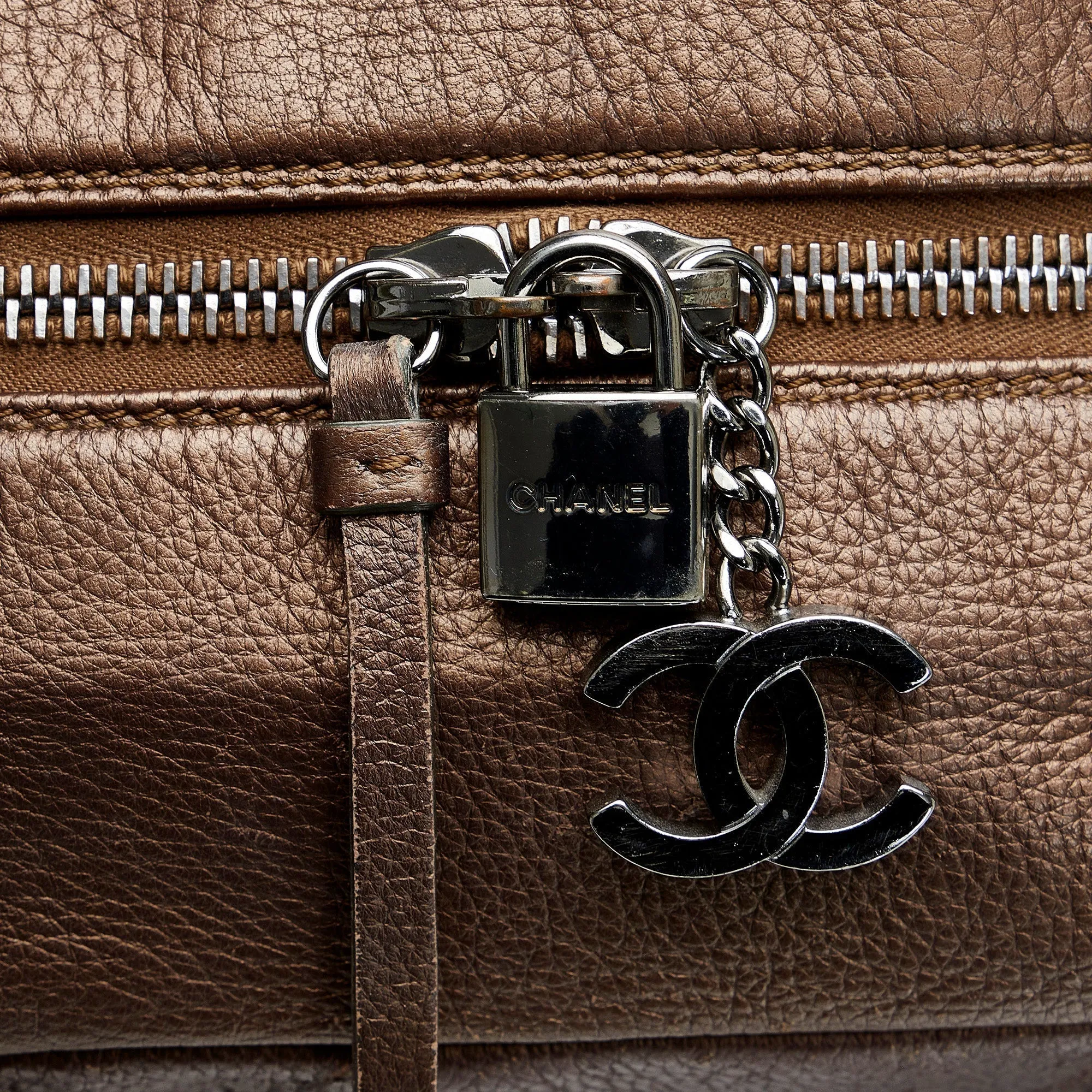 Chanel CC Chain Brown Lambskin Silver