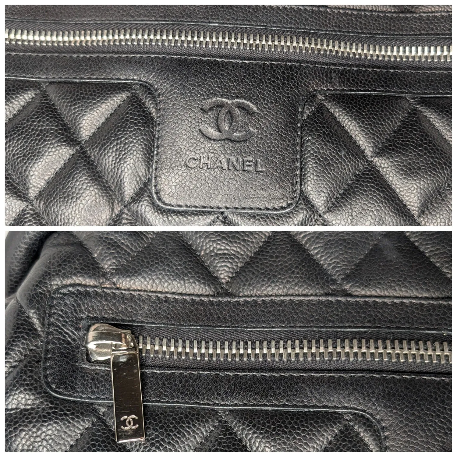 Chanel Vintage Caviar Leather Coco Cocoon Bowler Bag