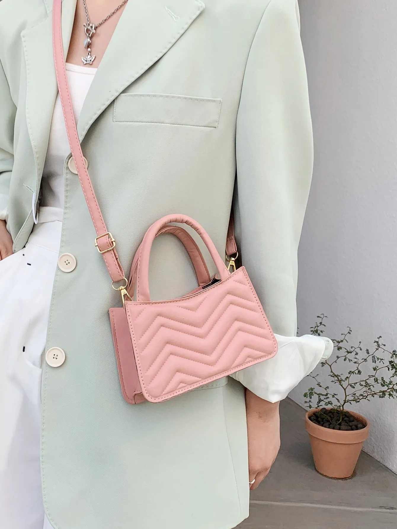 Chevron Satchel Bag