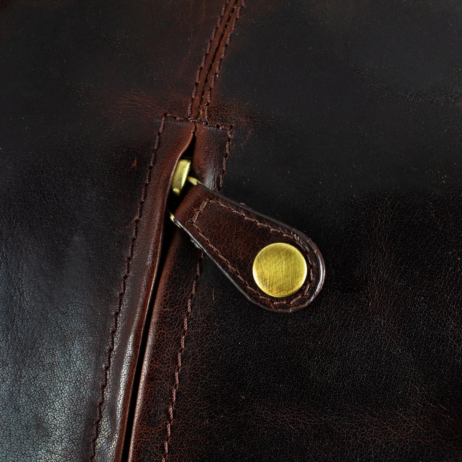 Cheyenne Hand-Stained Water Buffalo Cabin Satchel