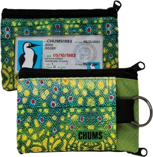 Chums Surfshorts Wallet - Lightweight Zippered Minimalist Wallet with Clear ID Window - Water Resistant with Key Ring