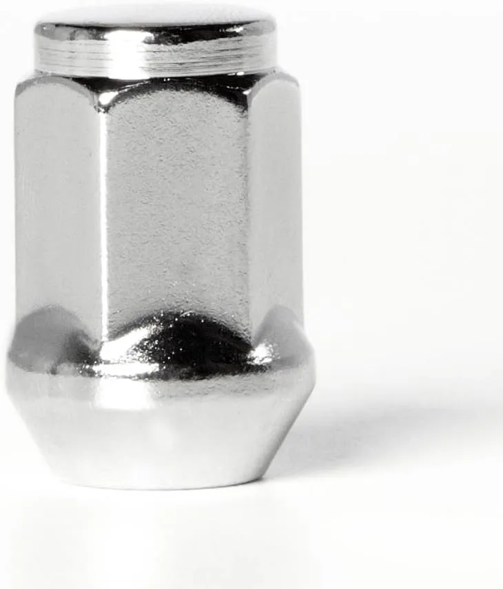 Circuit Performance 1/2"-20 Chrome Closed End Bulge Acorn Lug Nuts Cone Seat Forged Steel (20 Pieces)