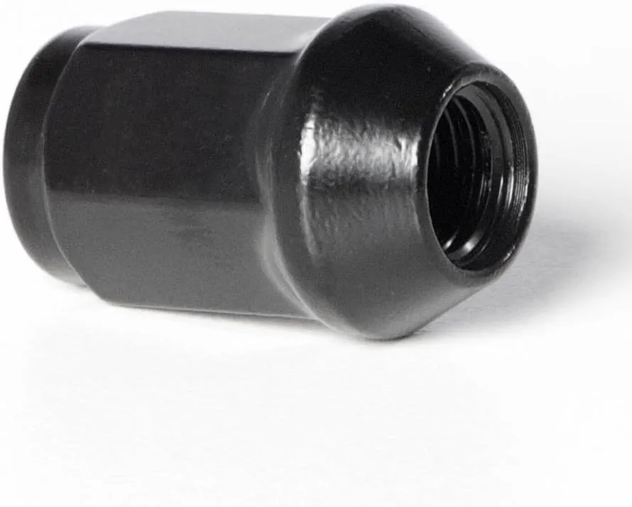Circuit Performance 12x1.25 Black Closed End Bulge Acorn Lug Nuts Cone Seat Forged Steel (20 Pieces)
