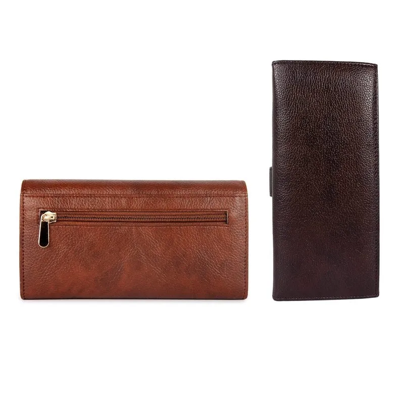 Combo of 2: Women's Wallet Clutch with Card Slots & Multiple Compartments | Brown