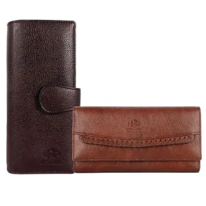 Combo of 2: Women's Wallet Clutch with Card Slots & Multiple Compartments | Brown