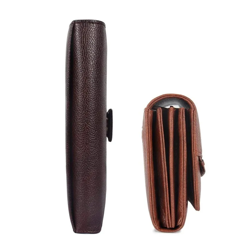 Combo of 2: Women's Wallet Clutch with Card Slots & Multiple Compartments | Brown