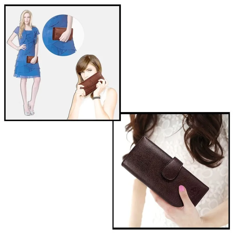 Combo of 2: Women's Wallet Clutch with Card Slots & Multiple Compartments | Brown
