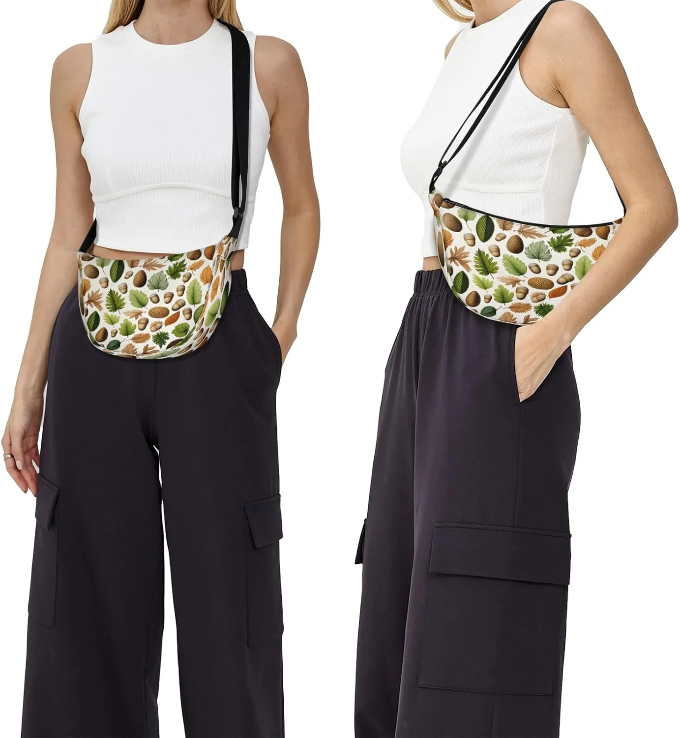Crescent Crossbody Bag for Women Men, Lightweight Small Sling Hobos Dumpling Bag Crescent Purse, Crescent Moon Bags