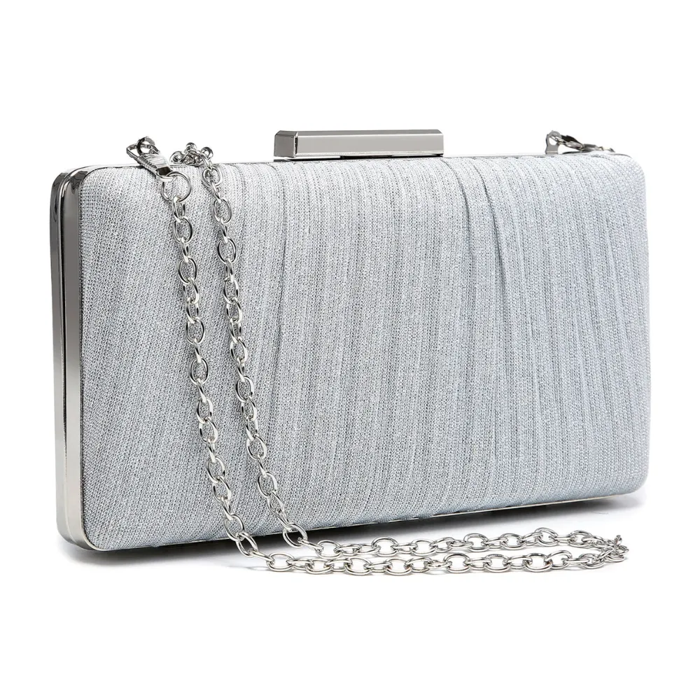 Dasein Glistening Frosted Silver Evening Clutch (Women's)