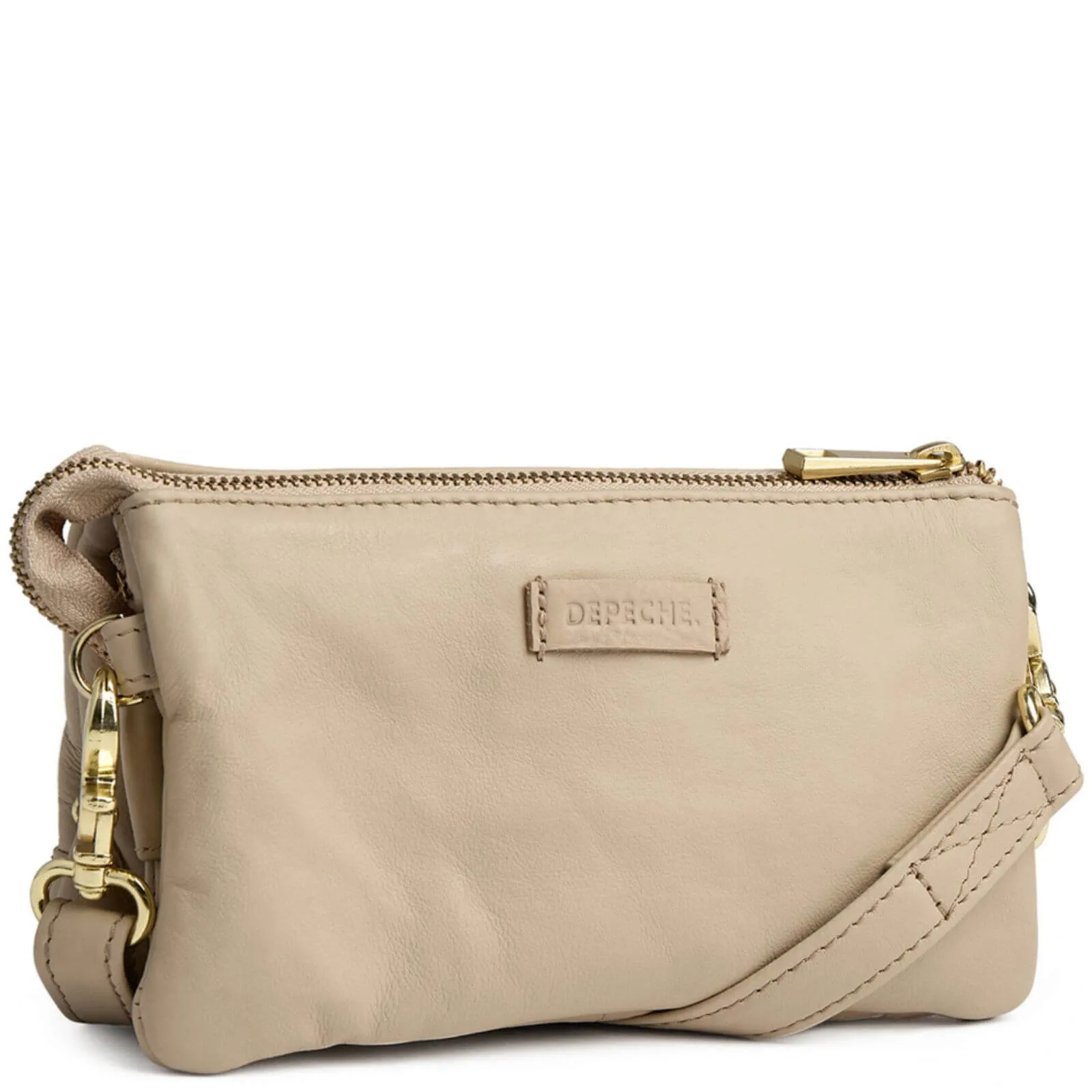 Depeche Sand Leather Small Crossbody Bag /Clutch