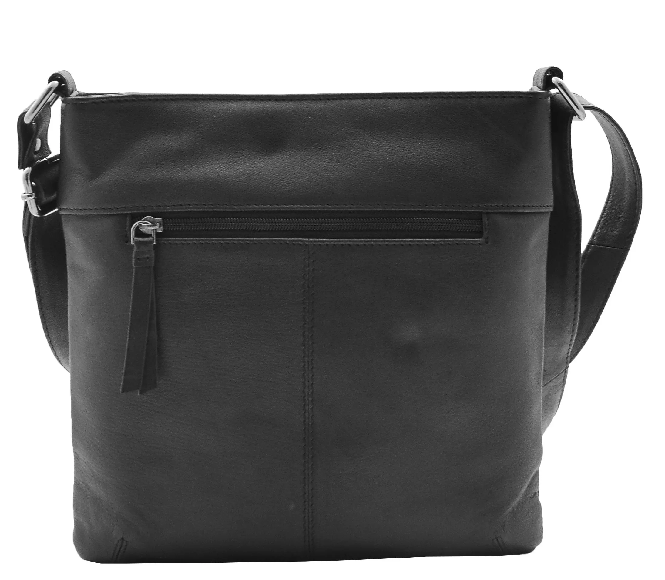 DR343 Women's Soft Leather Cross Body Slim Bag Black