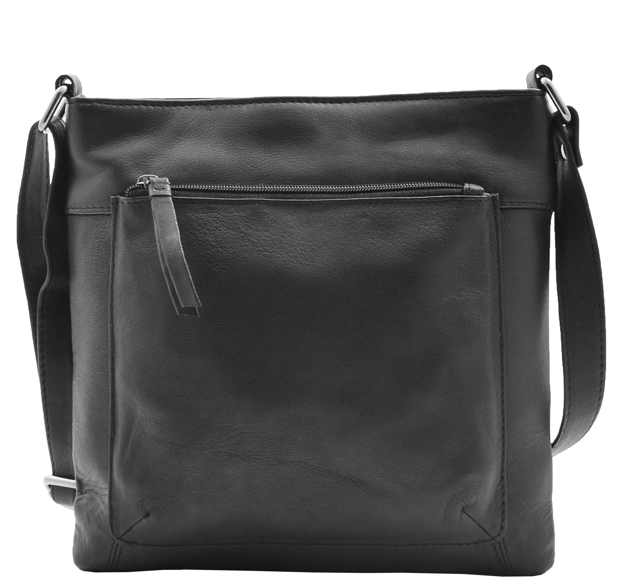 DR343 Women's Soft Leather Cross Body Slim Bag Black