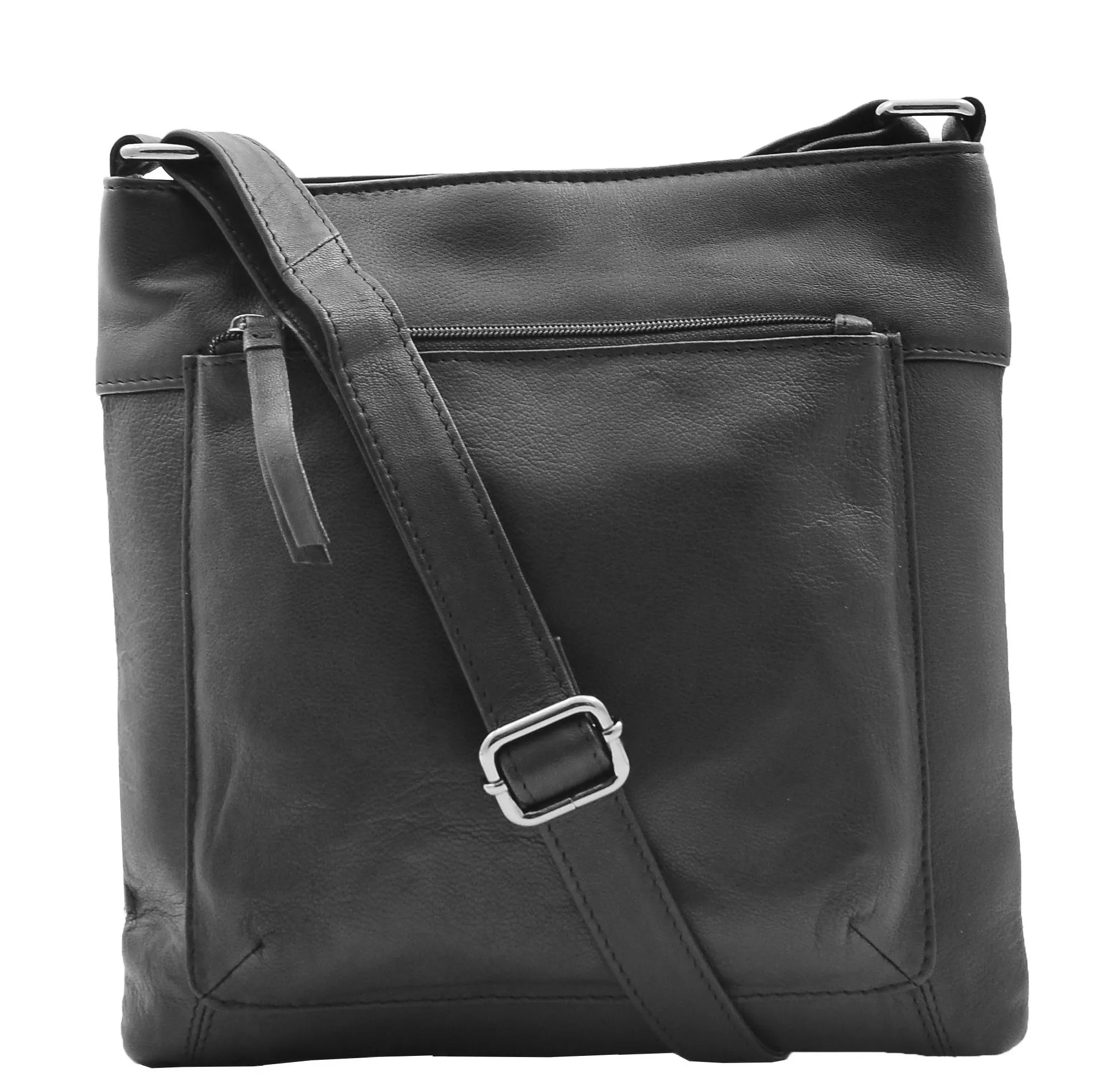 DR343 Women's Soft Leather Cross Body Slim Bag Black
