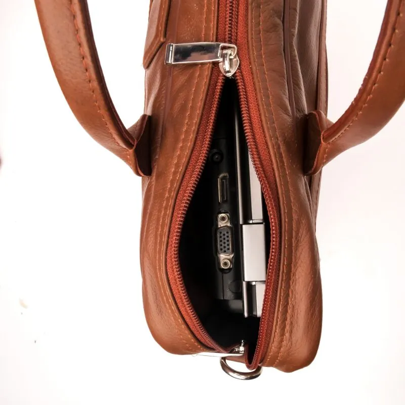 Executive Leather Laptop Bag-Tan