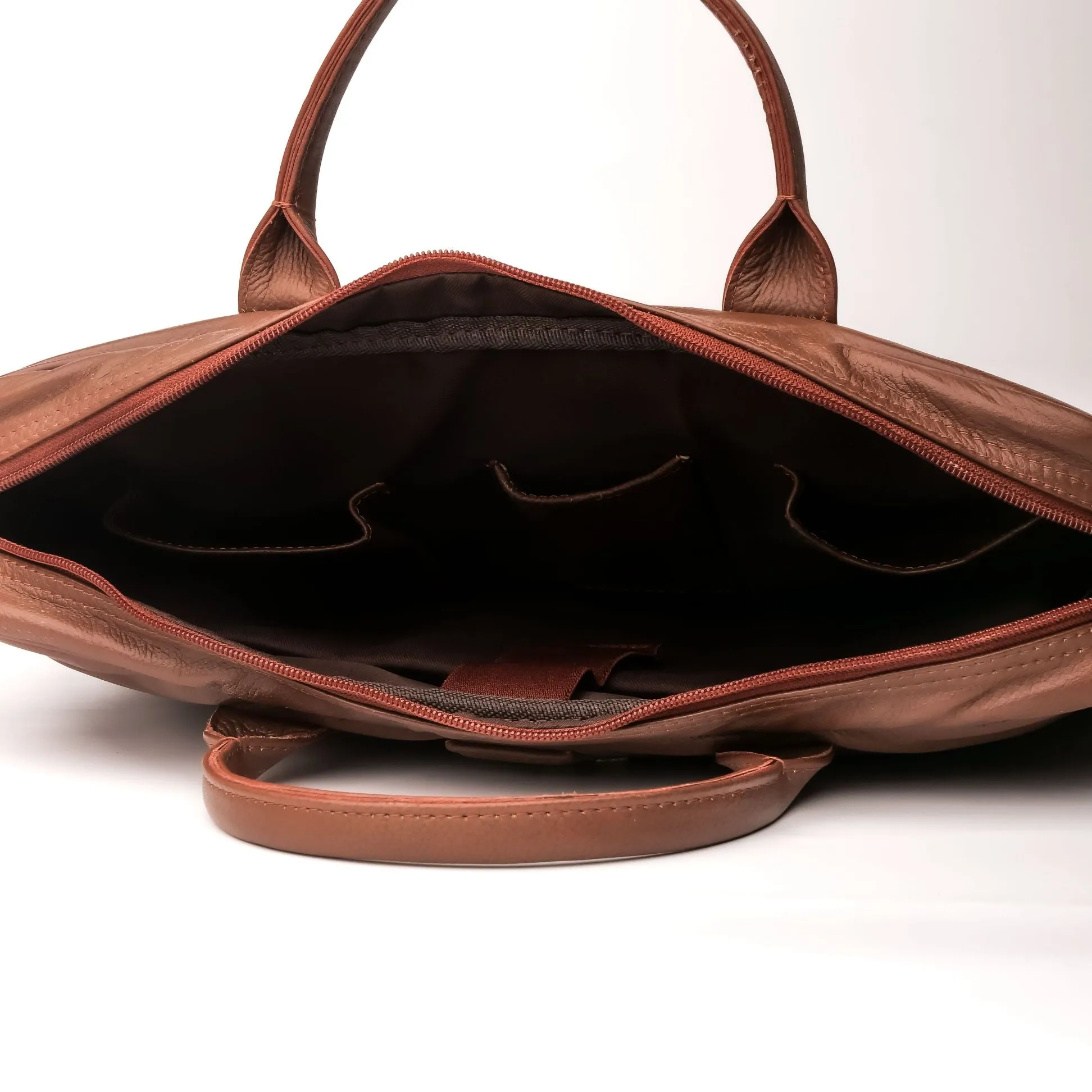 Executive Leather Laptop Bag-Tan