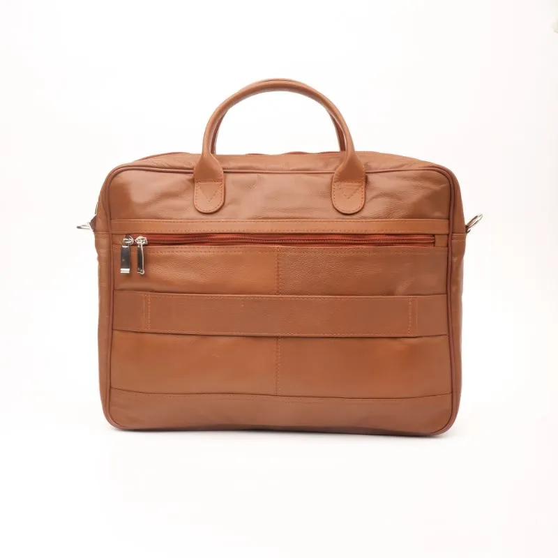 Executive Leather Laptop Bag-Tan