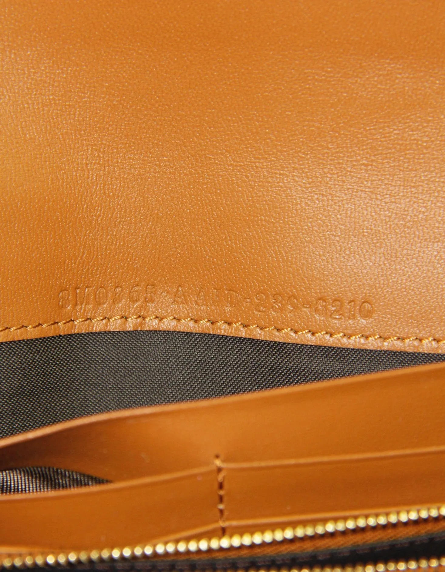 Fendi Brown Embossed Logo Baguette Continental Wallet With Chain
