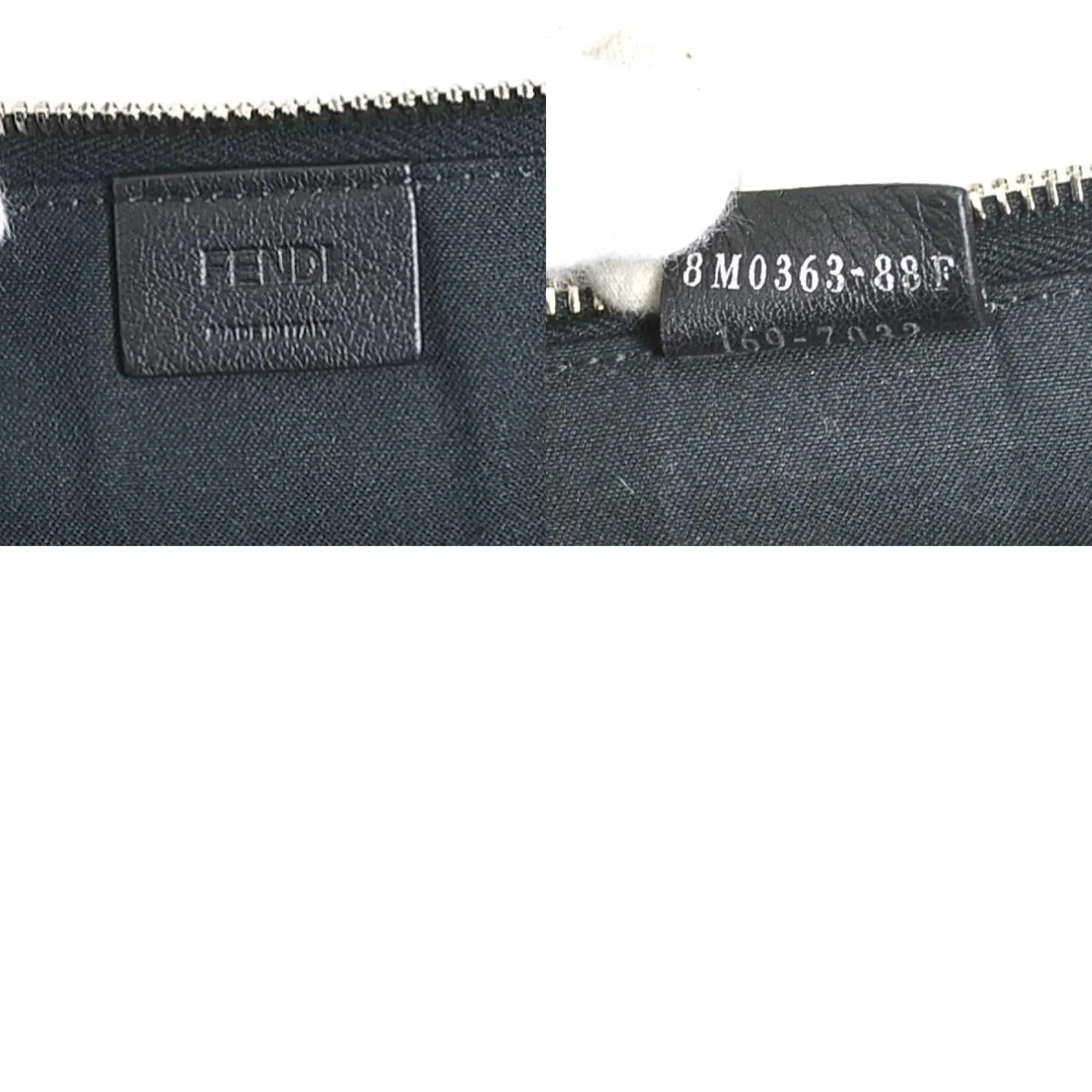 FENDI Clutch Bag Monster Leather/Fur Black/Multicolor Unisex e55994g