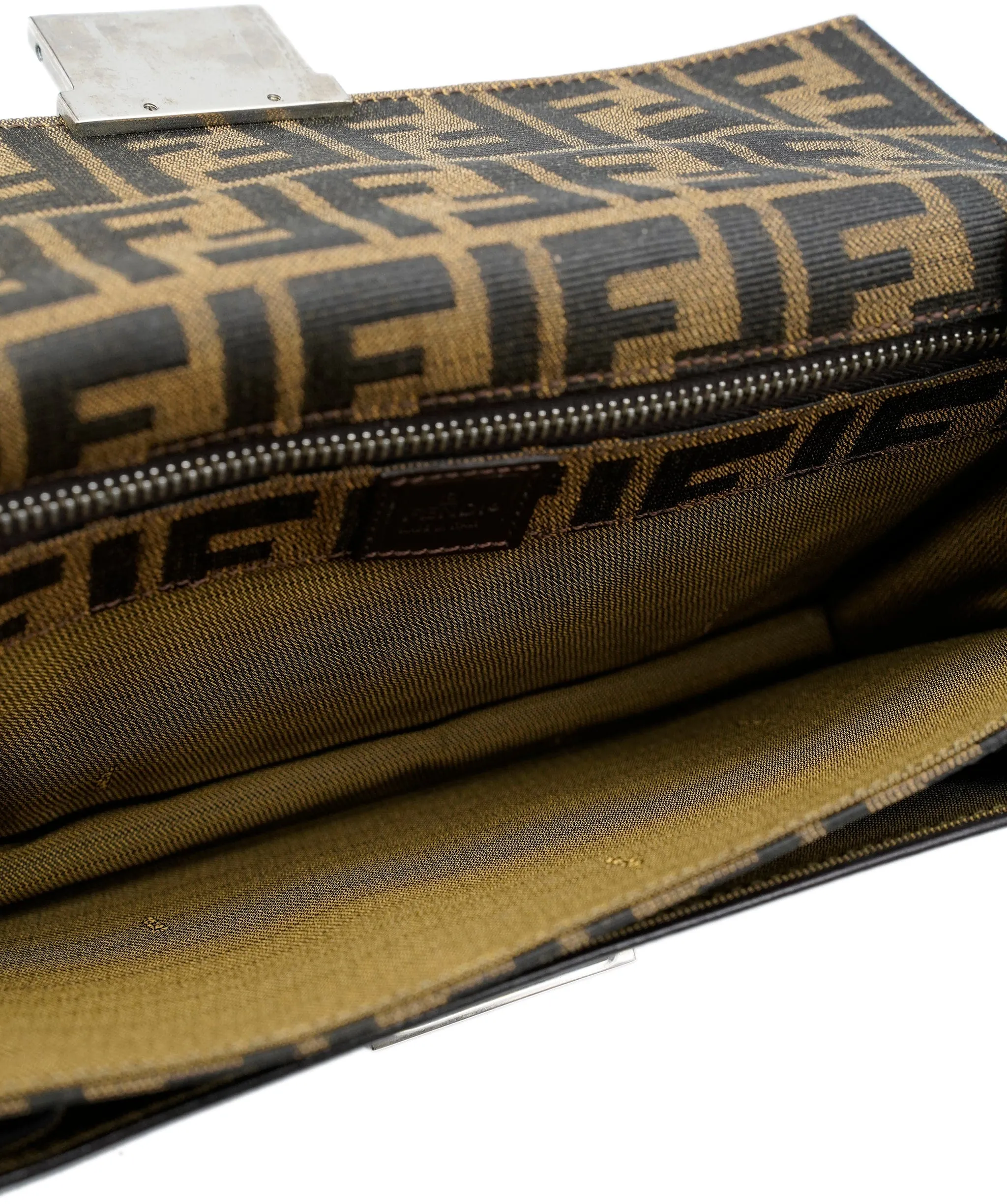 Fendi zucca canvas clutch bag brown  ASL8506
