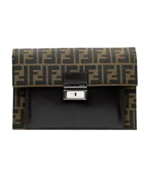 Fendi zucca canvas clutch bag brown  ASL8506