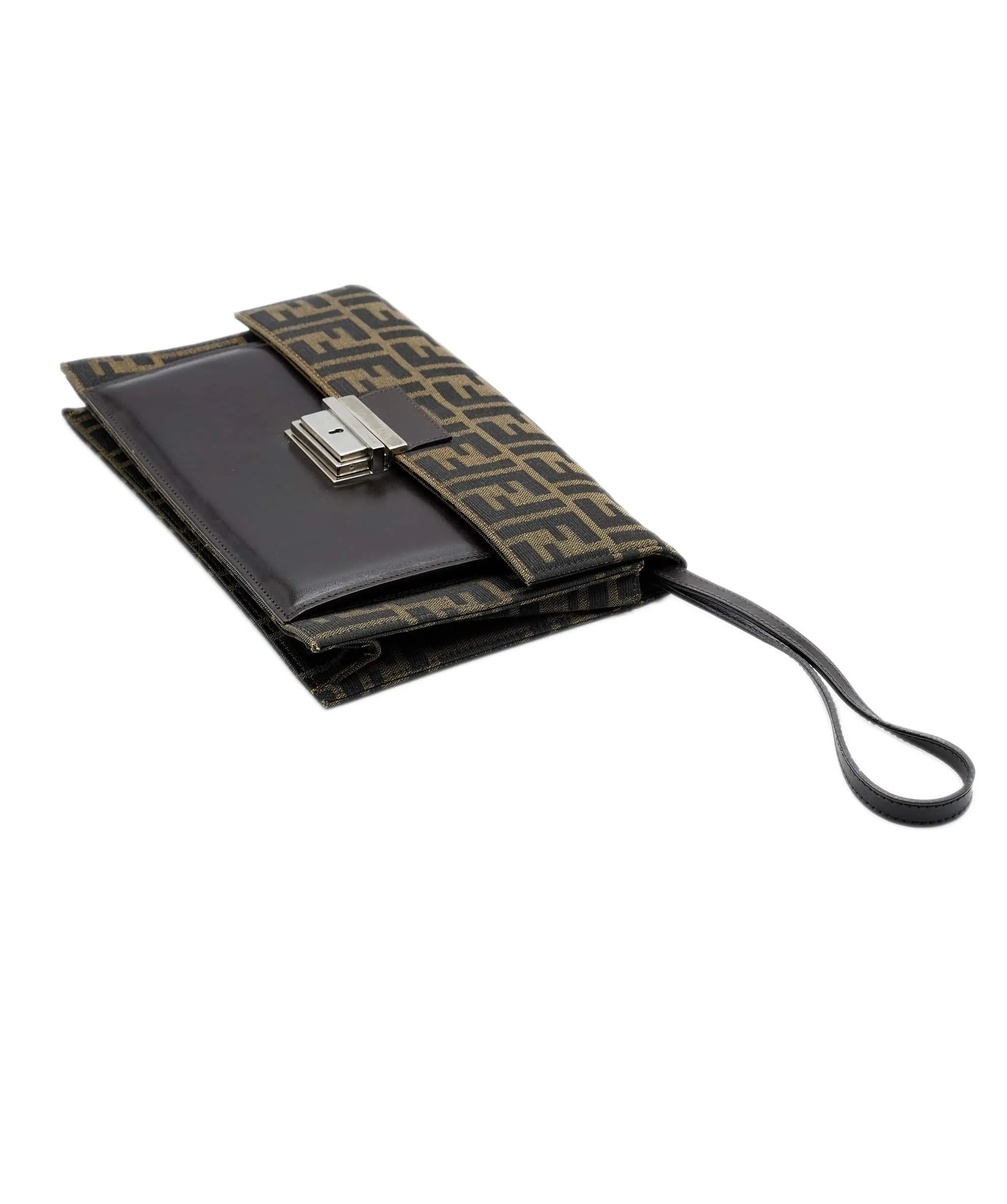 Fendi zucca canvas clutch bag brown  ASL8506