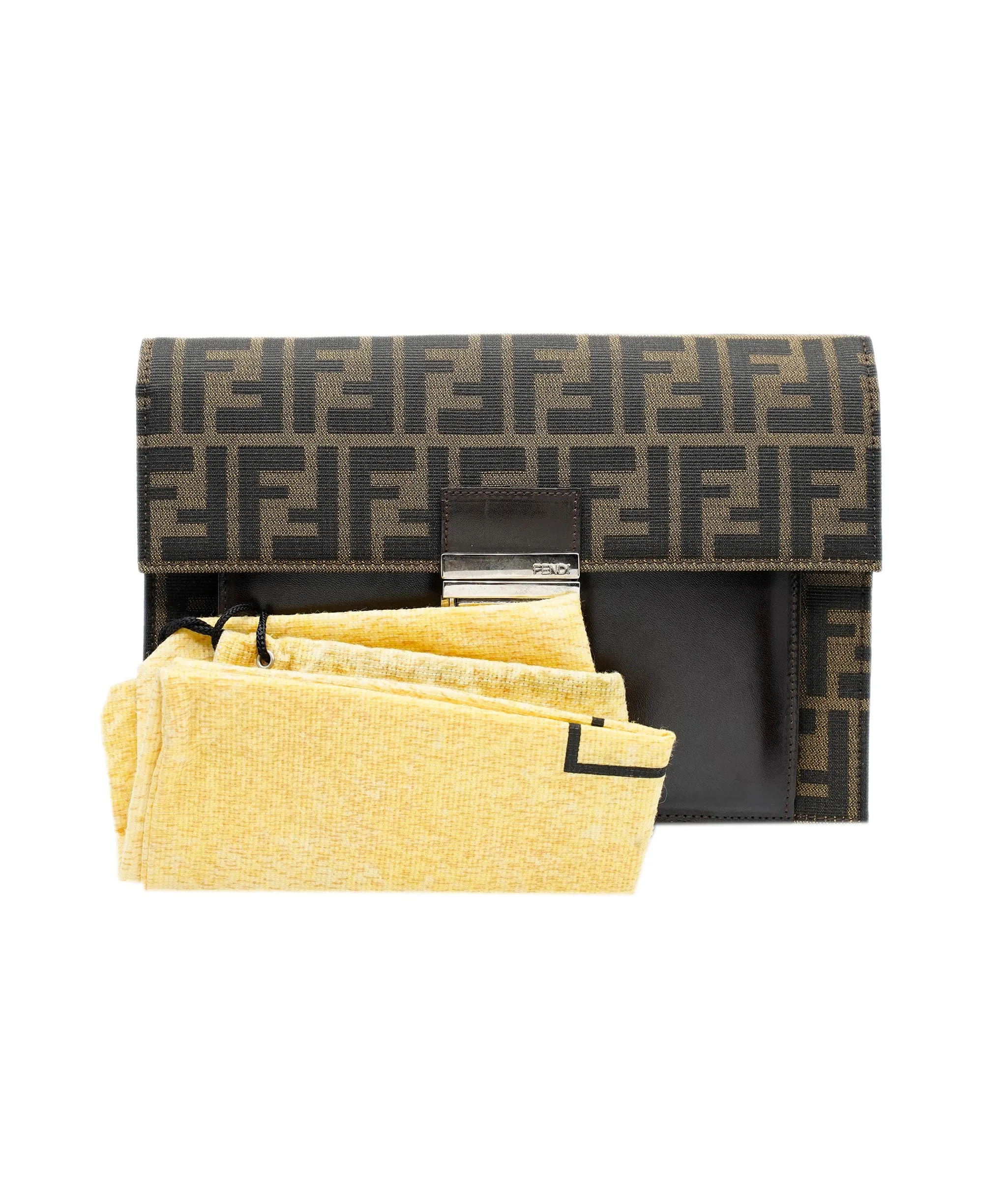 Fendi zucca canvas clutch bag brown  ASL8506
