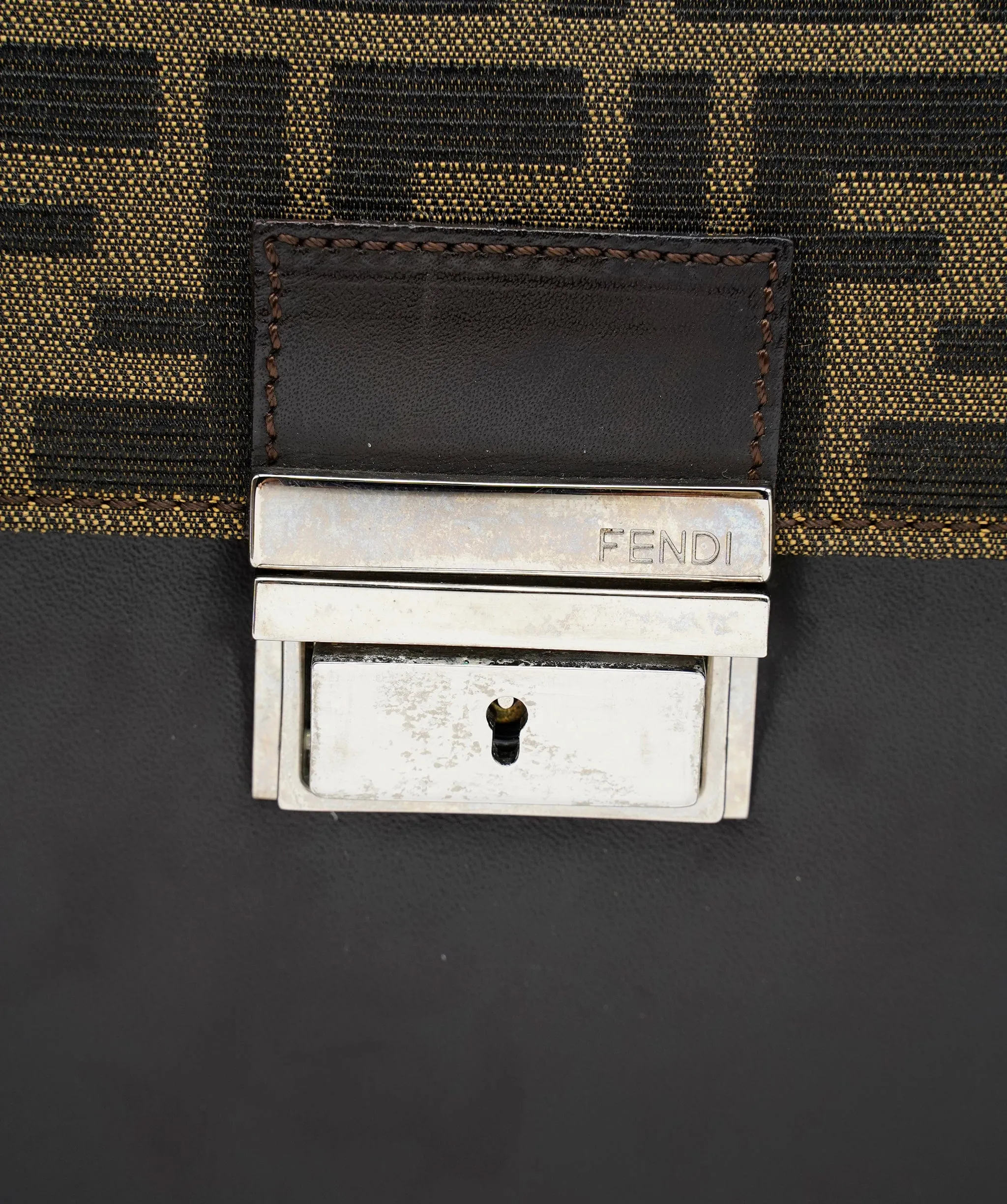 Fendi zucca canvas clutch bag brown  ASL8506