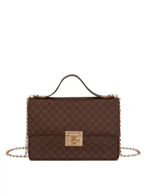 Floral Graphic Twist Lock Chain Bag