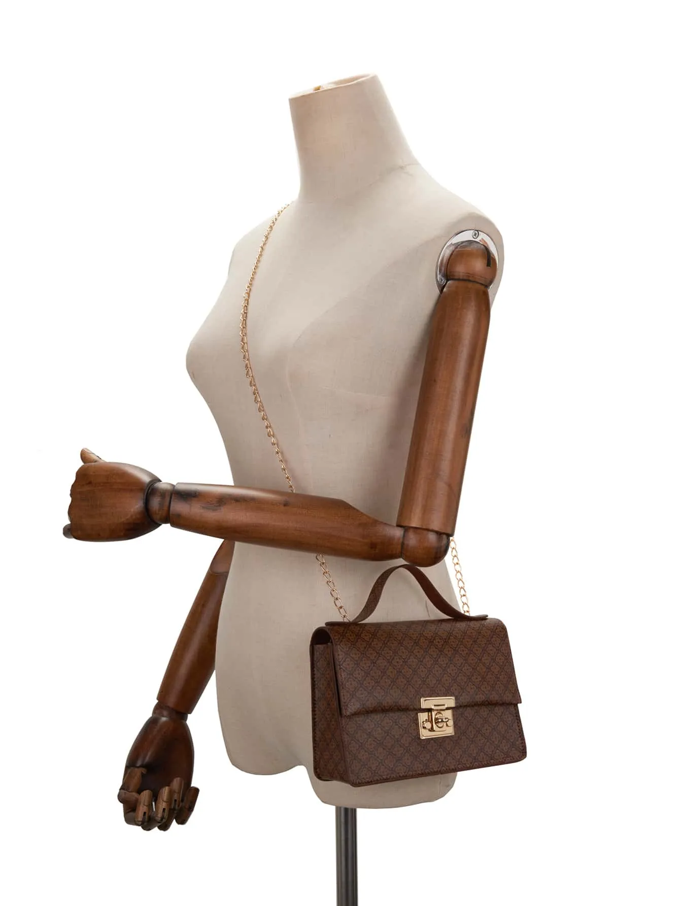 Floral Graphic Twist Lock Chain Bag